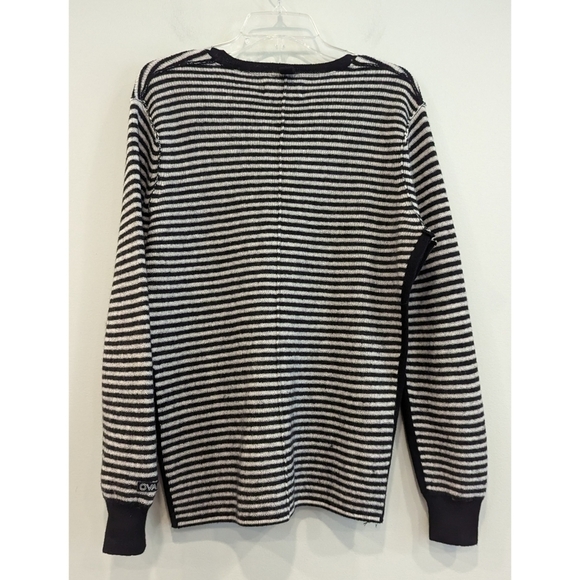 Ovadia & Sons Black White Striped 100% Merino Wool Sweater Size Medium - Picture 4 of 8